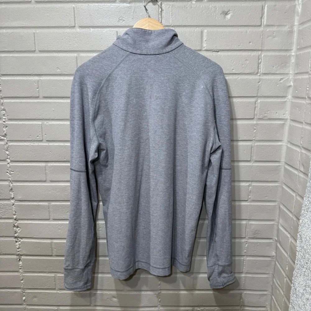 Lululemon Tech Zip Pullover Heathered Grey Long Sleeve L Running Performance